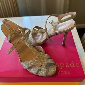 Kate Spade Fedora Gold heels 7.5